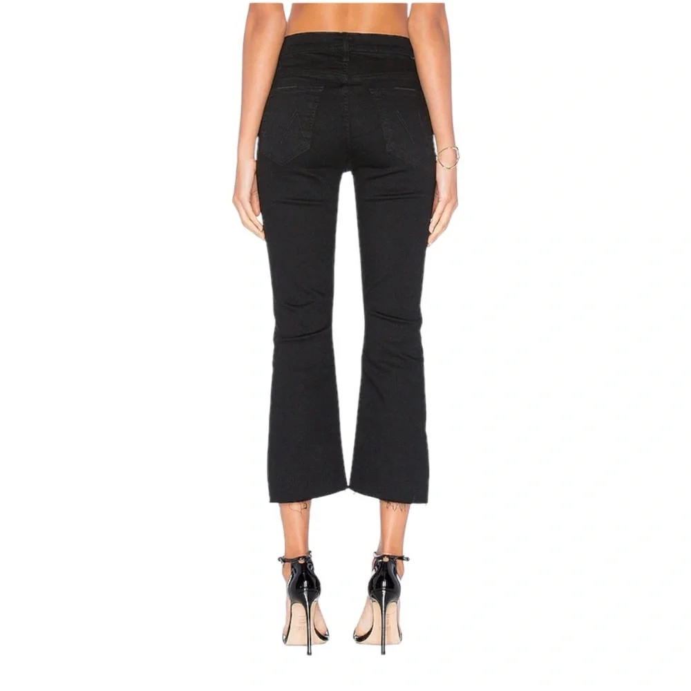 Mother Insider Crop Step Fray High Rise Asymmetrical Raw Hem Jeans in Not Guilty - Picture 3 of 10